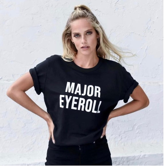 lulusimon Tops - SOLD ON #POSHLIVE 🔥LAST CHANCE Buy 🖤🎉HP🎉MAJOR EYE ROLL GRAPHICS Tee BNIP